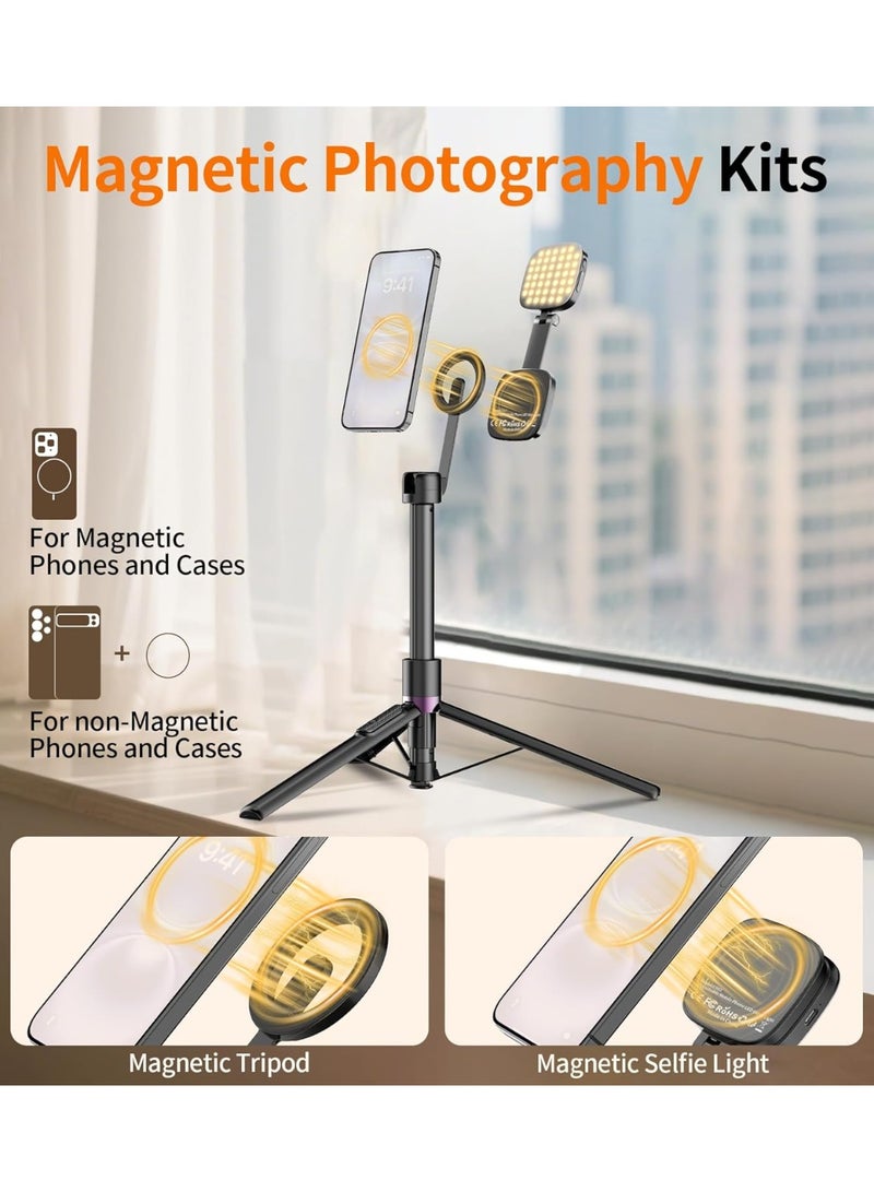 تونوف حامل هاتف ثلاثي القوائم مع ريموت وحامل للهاتف، حامل ثلاثي القوائم للسفر/تسجيل الفيديو، حامل هاتف ذكي طويل متوافق مع كاميرا الويب - Image 2